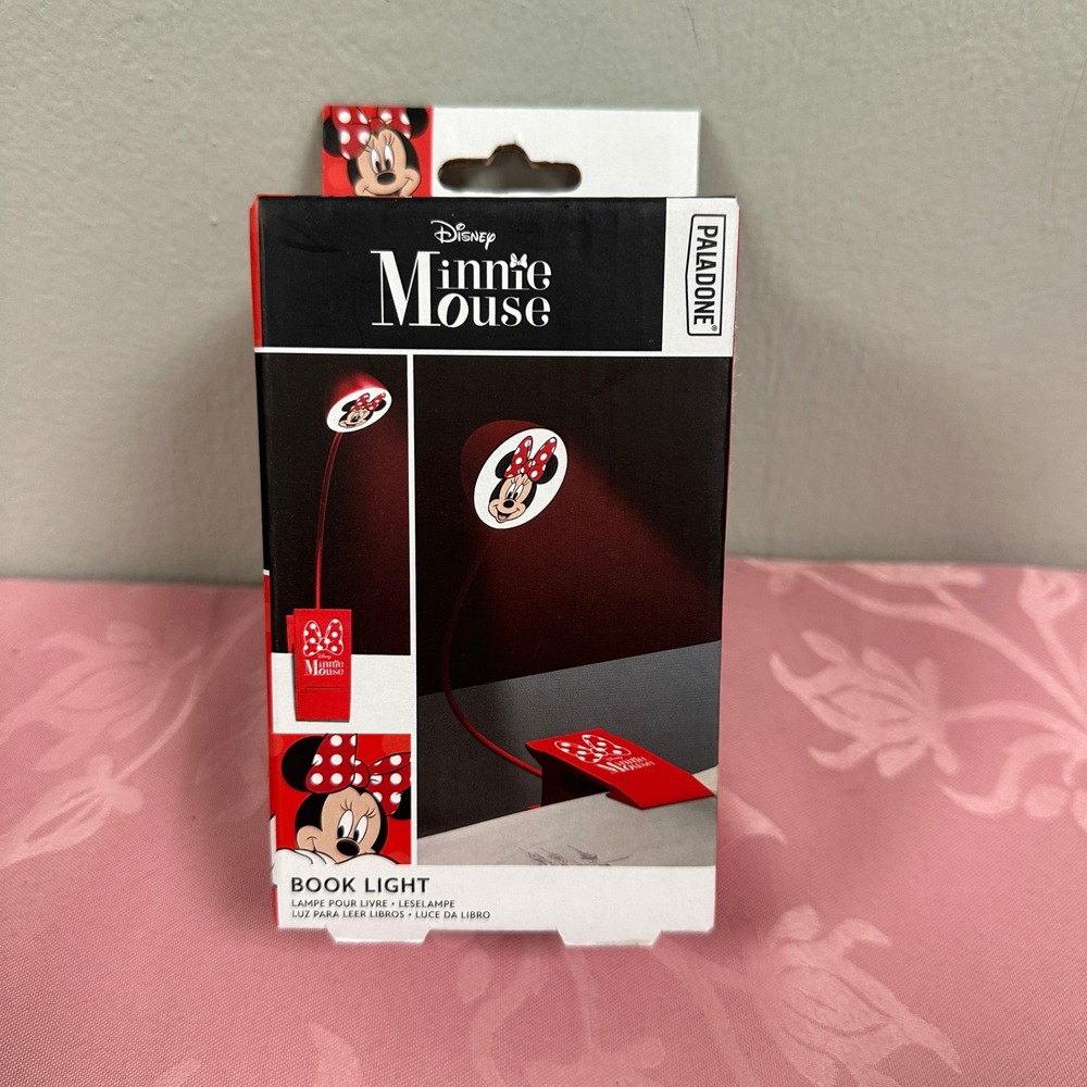 Disney Minnie Mouse Book Light Paladone Red Clip On LED Reading Lamp